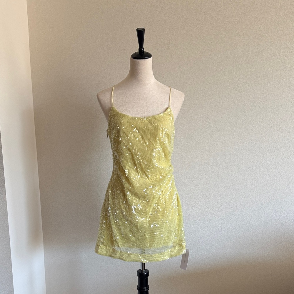 Bec & Bridge Venus Sequin Dress in Citrus - Picture 3 of 6